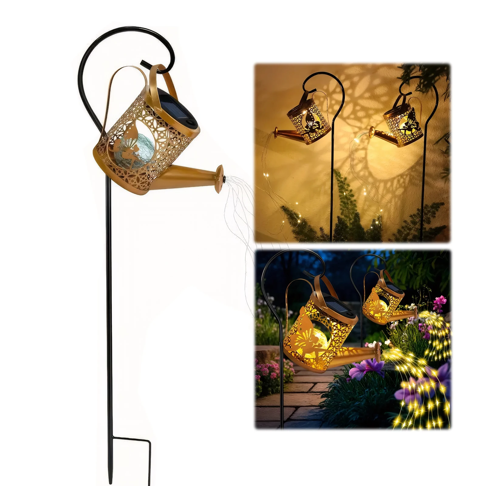Vintage Solar Fairy Kettle Light – Garden Watering Can Lawn Decoration - Image 4