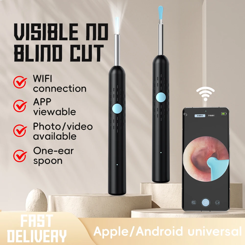 Ear Wax Removal Tool with 1080P HD Camera – Wireless Otoscope for iOS & Android