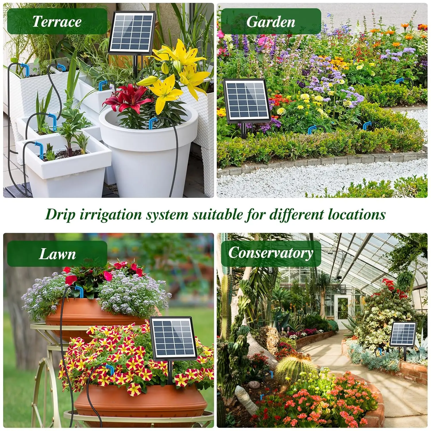 Solar-Powered Automatic Drip Irrigation Kit – 15m Hose, Timer, Self-Watering - Image 3