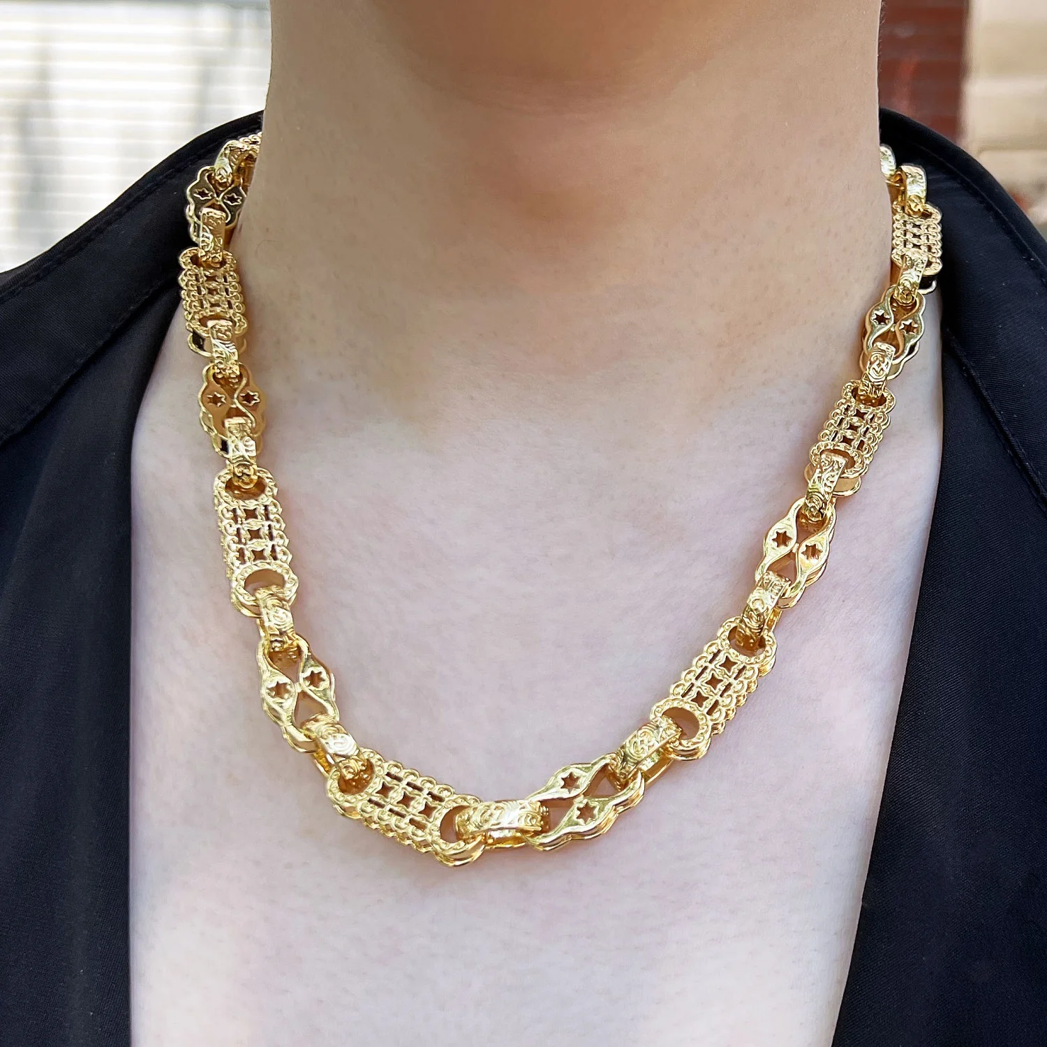10mm 18K Gold Plated Cuban Link Chain Necklace for Men - Image 2