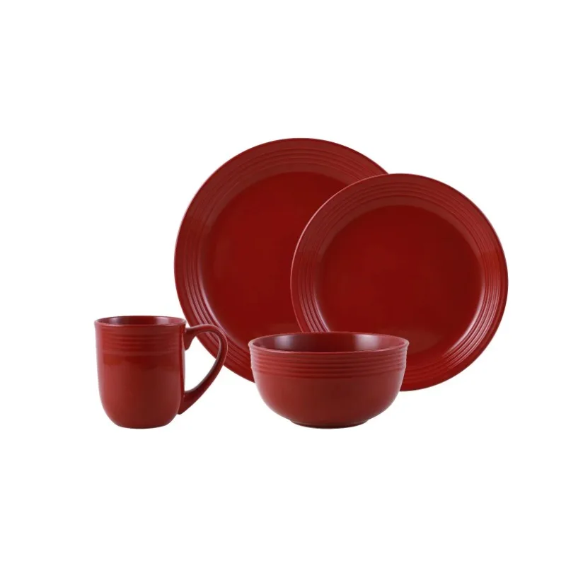 16-Piece Earthenware Tableware Set - Multiple Colors, Easy to Clean, Home Use - Image 9