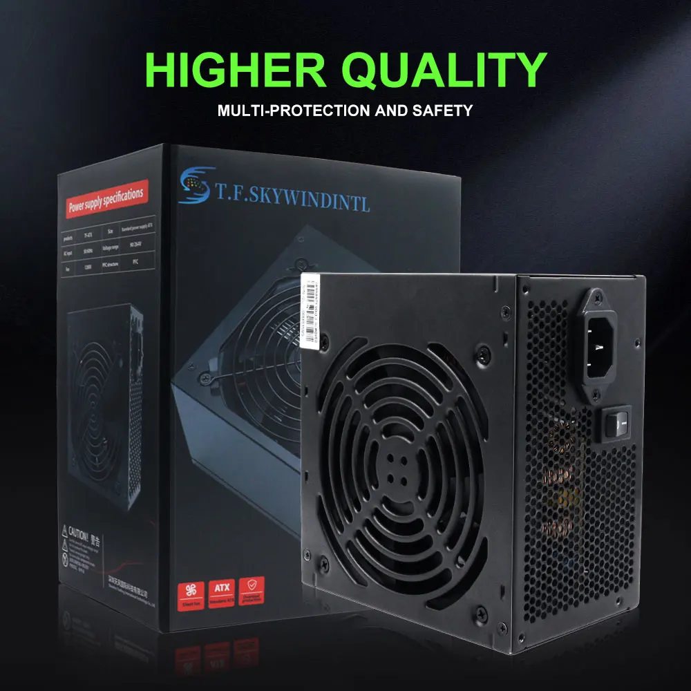 700W ARGB Gaming PC Power Supply, 120mm Fan, 20+4Pin Connector PSU