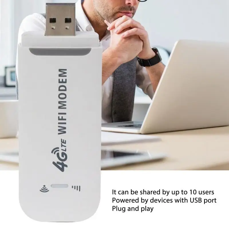 4G USB WiFi Modem, Portable Mobile Internet Dongle for Travel & Business