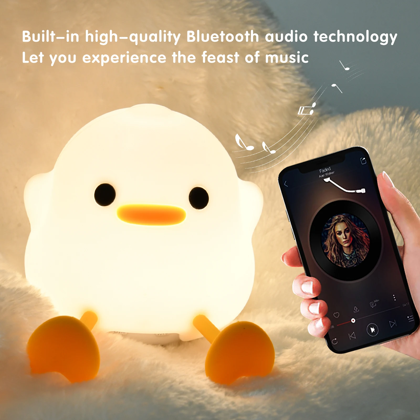 Duck Night Light with Speaker – Rechargeable Baby Lamp with 20 Soothing Sounds - Image 2