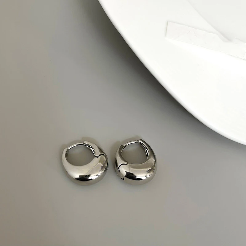 Punk U-Shape Oval Hoop Earrings – Minimalist Geometric Daily Wear Jewelry - Image 5