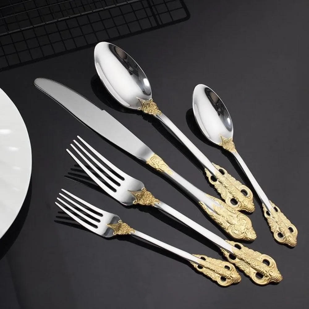 Luxury 30‑Piece Royal 304 Stainless Steel Flatware Set – Modern Silverware - Image 5