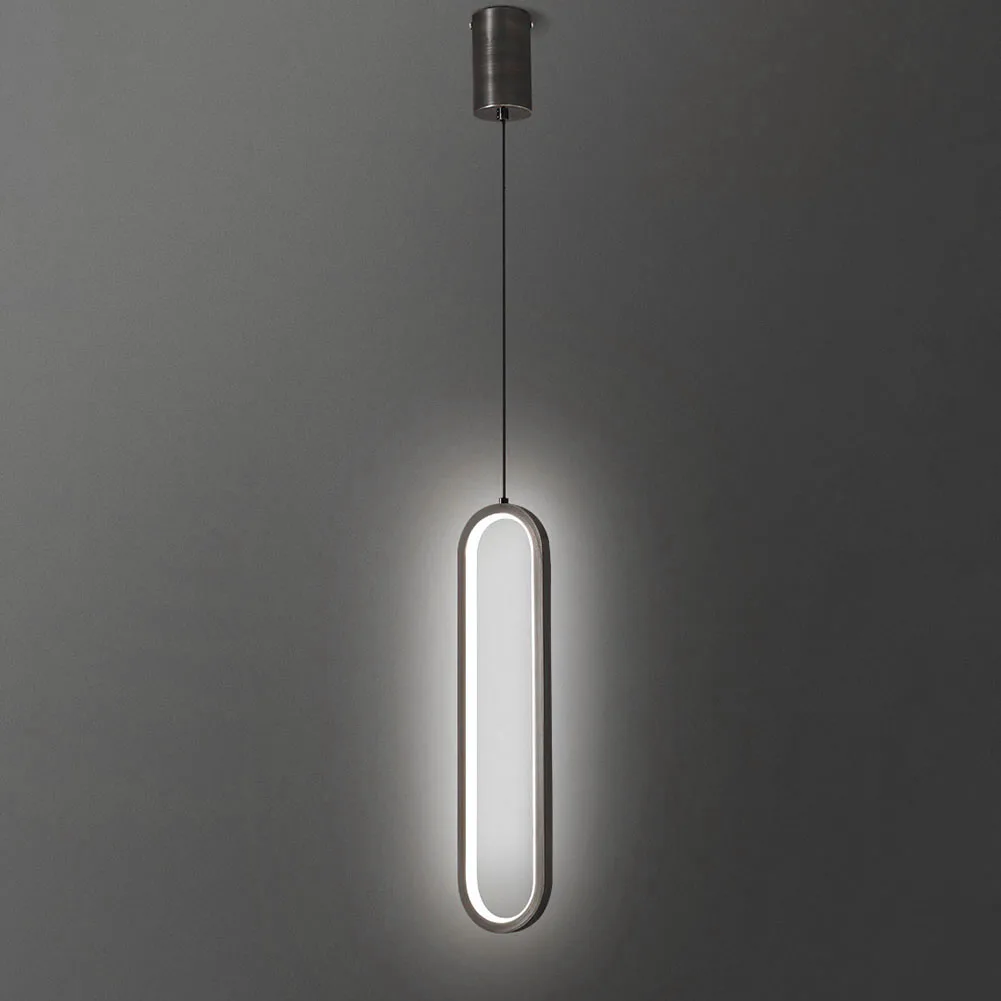 Minimalist LED Chandelier – Long Line Metal Pendant Light for Bedroom & Living Room, 110V-220V