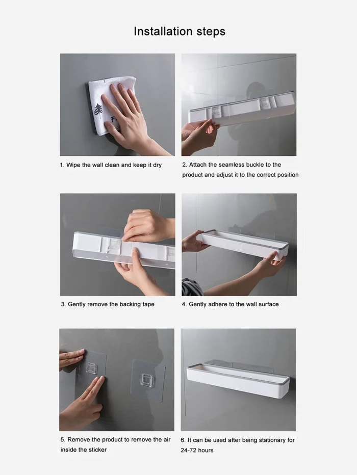 Over-the-Toilet Storage Cabinet, White Wall-Mounted Organizer with Adjustable Shelf - Image 4