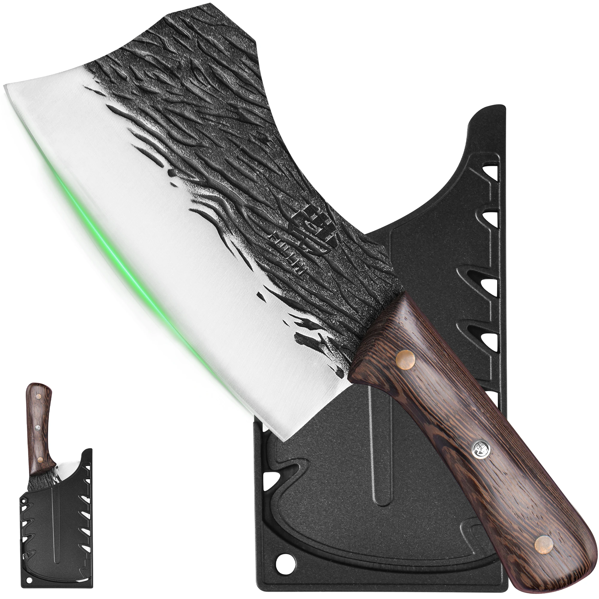 Full Tang Forged High‑Carbon Steel Chef Cleaver Knife with Sheath - Image 10
