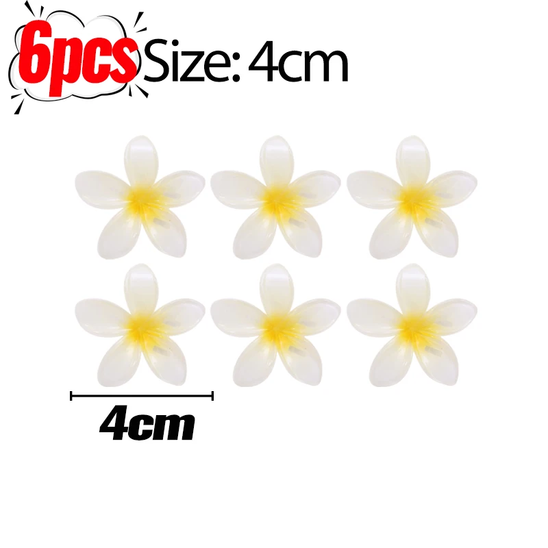 1/6Pcs Hawaiian Gradient Flower Hair Clips Small Claw Hairpin Crab Barrette Women Hair Accessories - Image 27