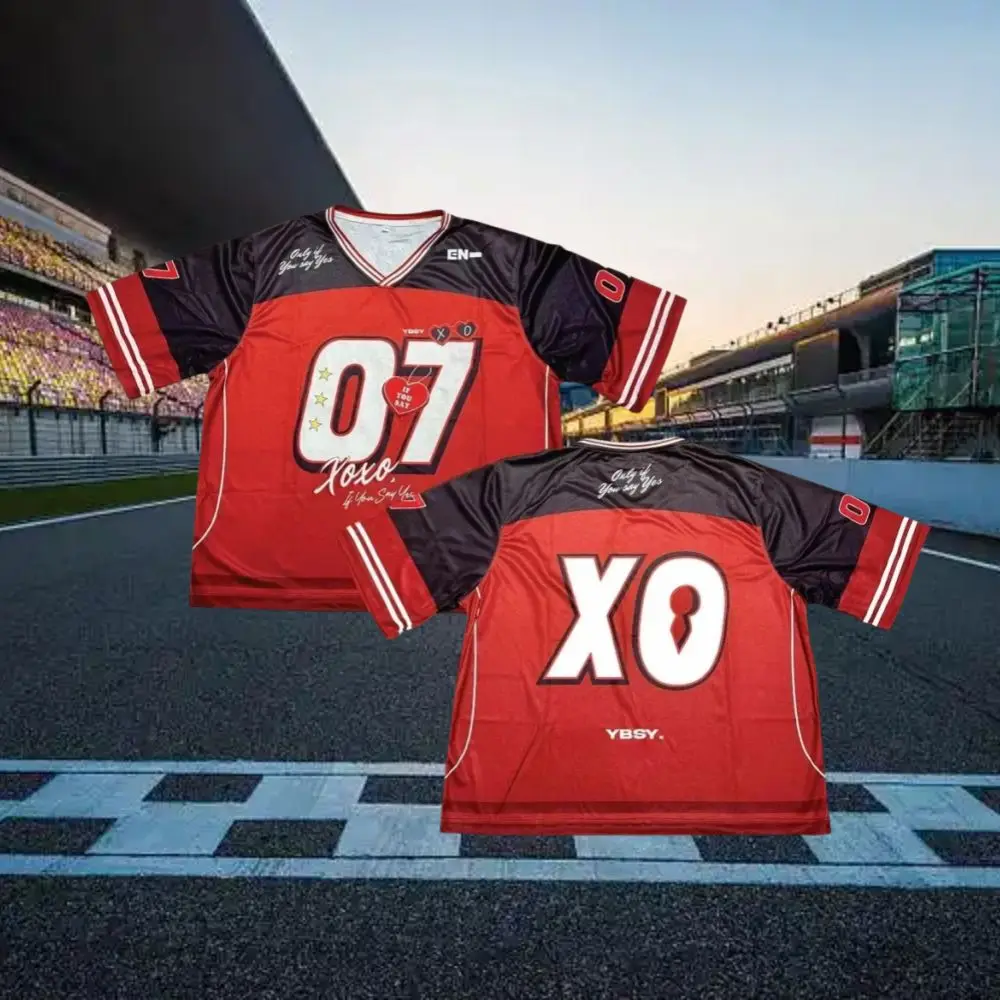 Enhypen XO Jersey T-shirt – Summer Oversized Short Sleeve Tee