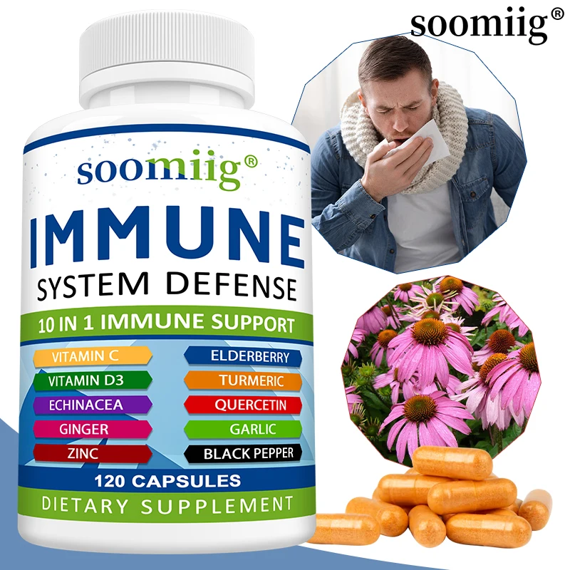 10‑in‑1 Immune Support Supplement – Elderberry, Vit C, Zinc & Echinacea
