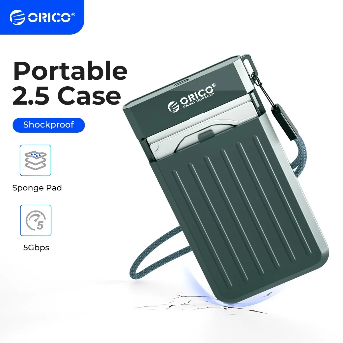 ORICO 2.5" SATA to USB 3.0 HDD Enclosure, Type-C Adapter for SSD/HDD