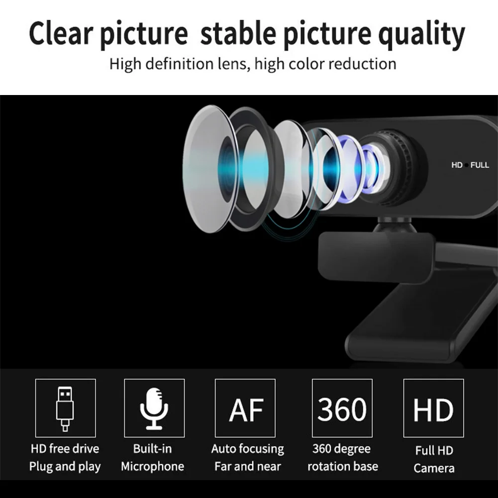 USB HD Web Camera 1080P and 2K Autofocus with Microphone Plug and Play for PC Laptop Desktop - Image 5