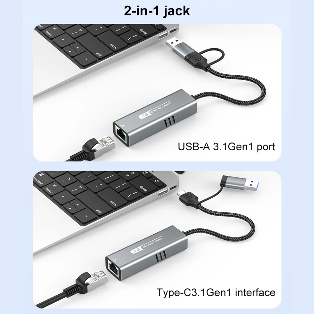 USB-C to Ethernet Adapter 5Gbps RJ45 Converter for Windows & Mac OS - Image 5