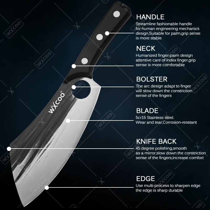 1 or 3 PCS Hand Forged Stainless Steel Kitchen Utility & Butcher Knives – Multipurpose Chef Set - Image 5