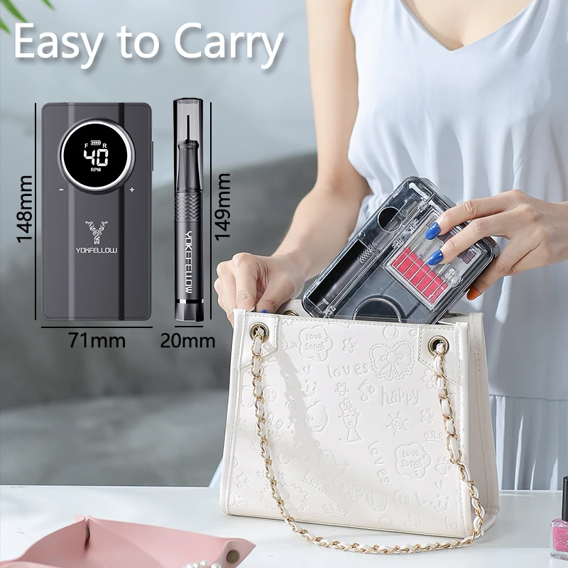 Professional 40000RPM Brushless Nail Drill – Rechargeable with Storage Box - Image 6