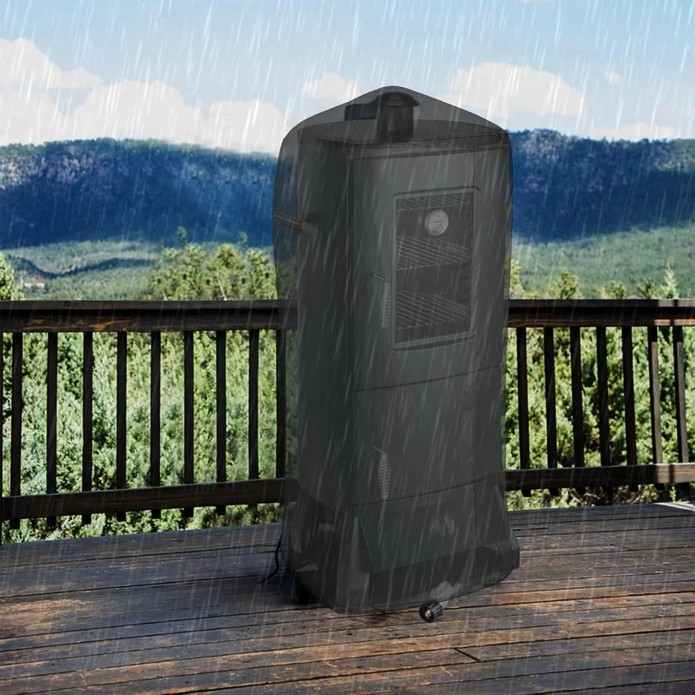 Vertical Smoker with Cover - Outdoor Grill, Temperature Control & 3 Removable Smoking Shelves - Image 6