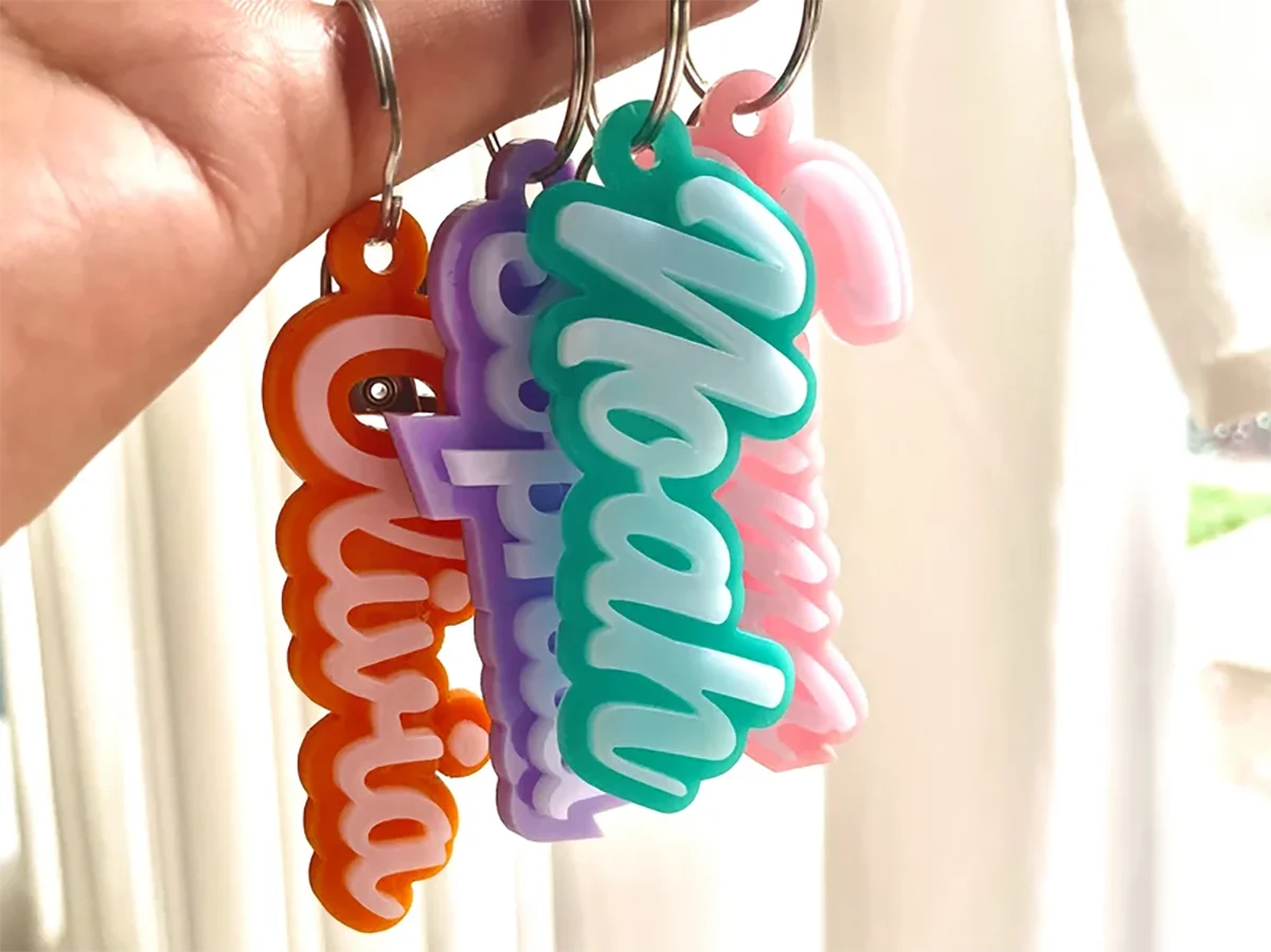 Wholesale Personalized Acrylic Name Keychain Custom Label Daily Accessories Christmas Gift - Image 6