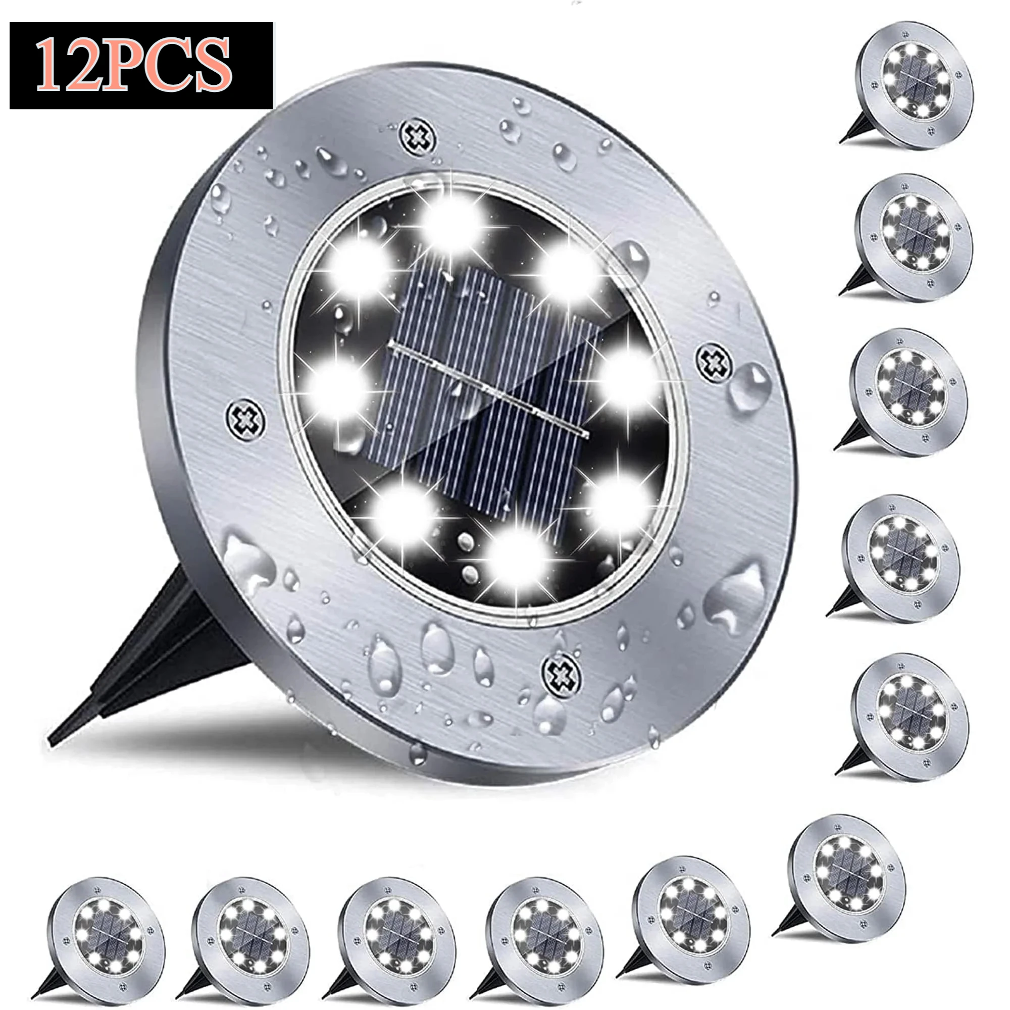 12 Pack Solar LED Underground Lights – Waterproof Outdoor Pathway & Garden Lamps