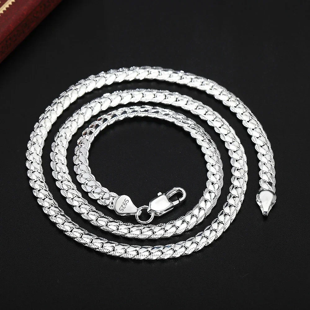 18K Gold/Silver Plated 6mm Sideways Necklace – 8/18/20/24 Inch Chain - Image 5