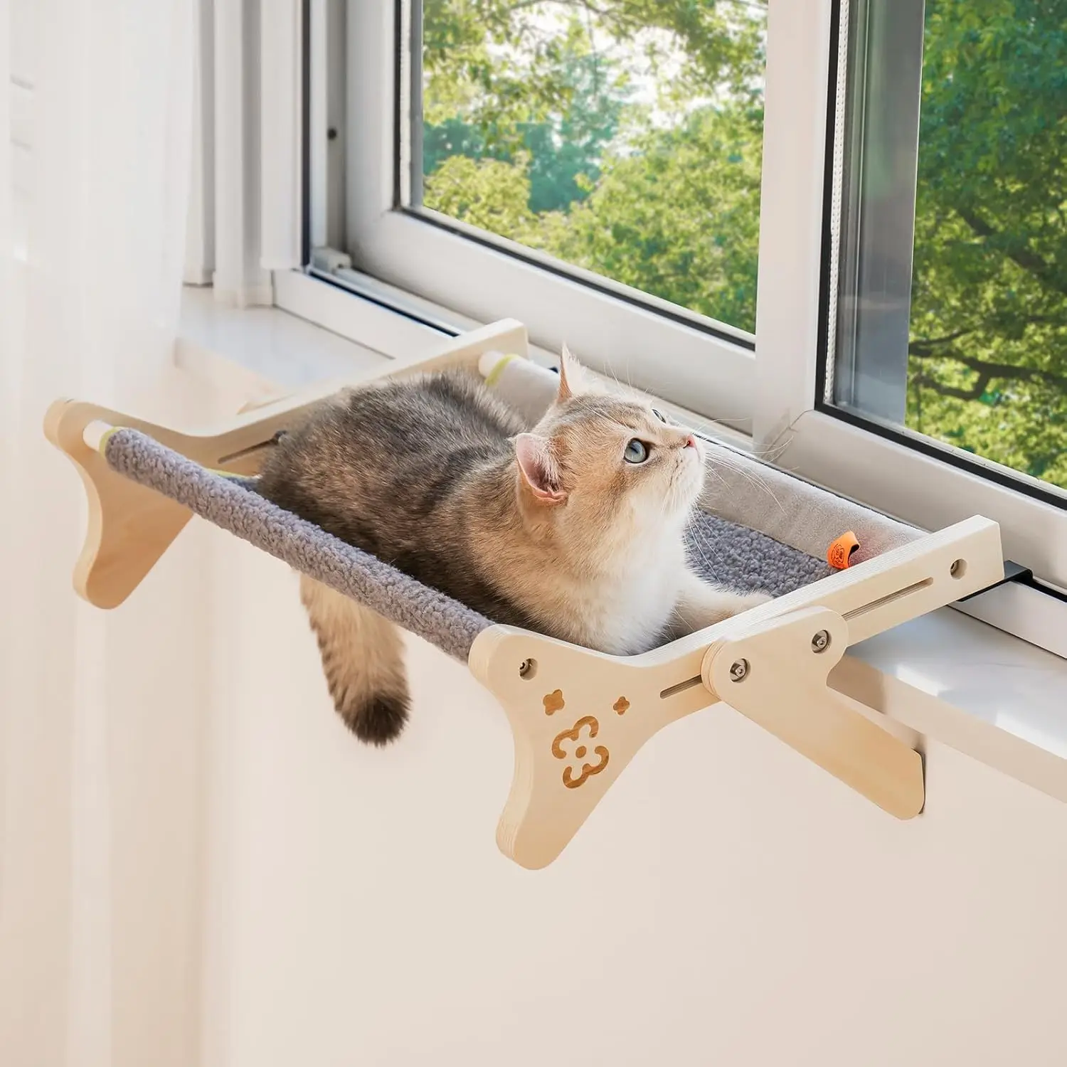 Mewoofun 2-in-1 Cat Window Perch Hammock, Adjustable Steady Cat Bed for Indoor Cats