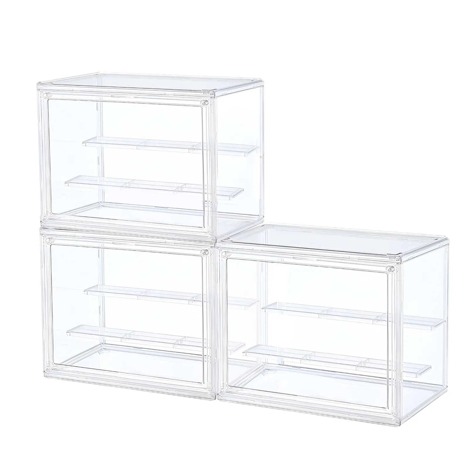Stackable Clear Display Box – Dustproof Plastic Storage Bin with Interlayers - Image 7