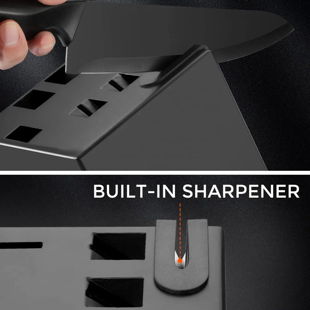 14-in-1 Stainless Steel Kitchen Knife Set - Non-Stick Chef, Slicing, Steak Knives & Scissors with Holder - Image 5