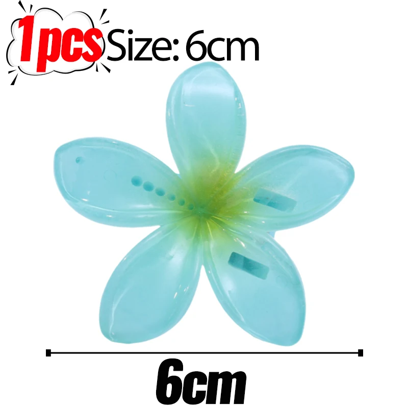 1/6Pcs Hawaiian Gradient Flower Hair Clips Small Claw Hairpin Crab Barrette Women Hair Accessories - Image 15