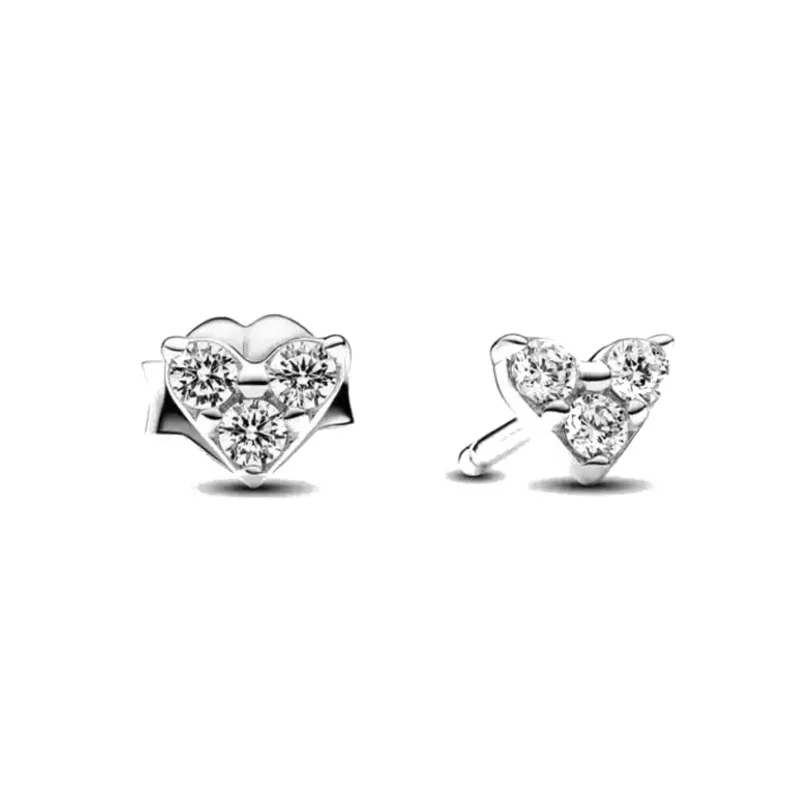 Double Hoop Sun & Moon Earrings – 925 Silver-Plated Butterfly Heart Studs - Image 48