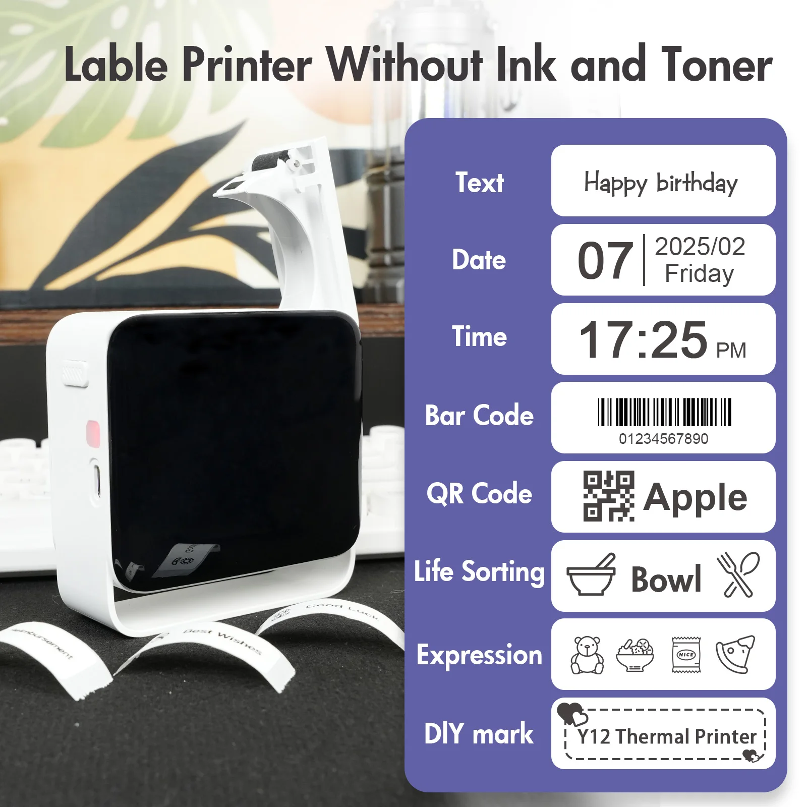Wireless Bluetooth Label Maker Printer, Portable Mini Thermal Printer for Home - Image 5