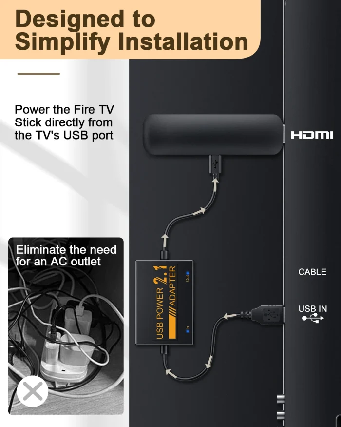 USB Power Adapter for Fire TV Stick - 1800mAh Battery, Plug & Play - Image 5