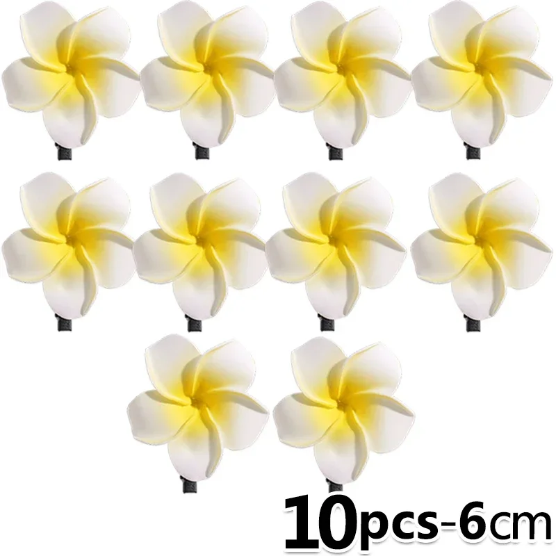 1-10pcs Plumeria Flower Hair Clips Hawaiian Flower Barrette Hairpins for Women Girls - Image 13
