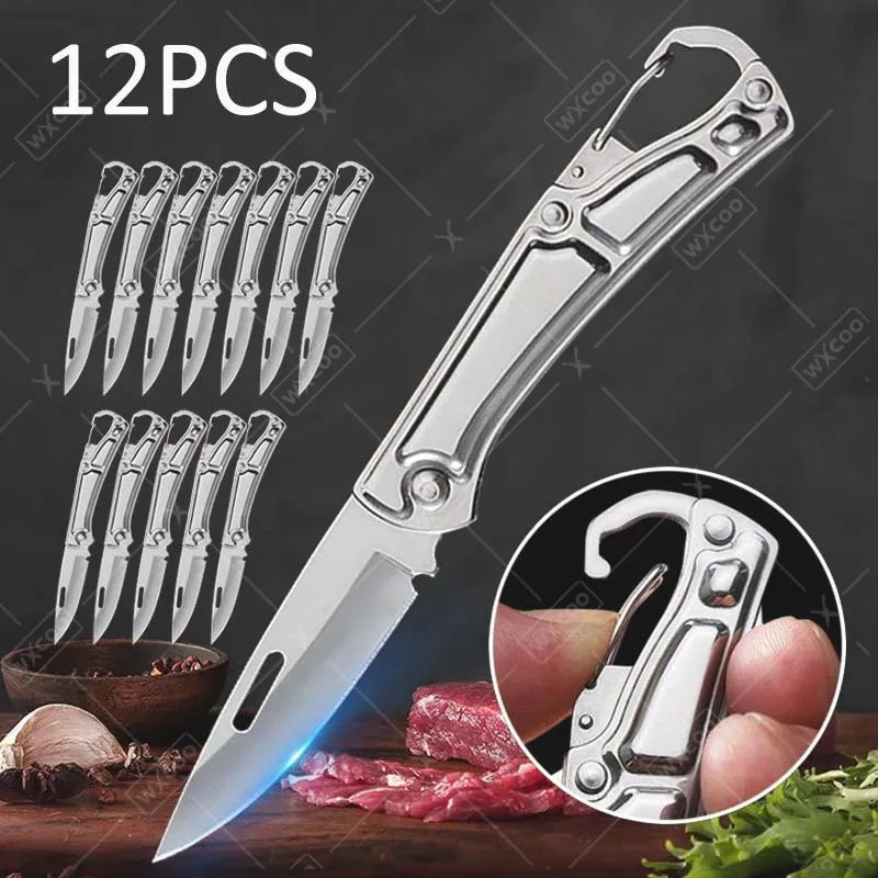 12‑Piece Stainless Steel Survival & Camping Folding Pocket Knife Set