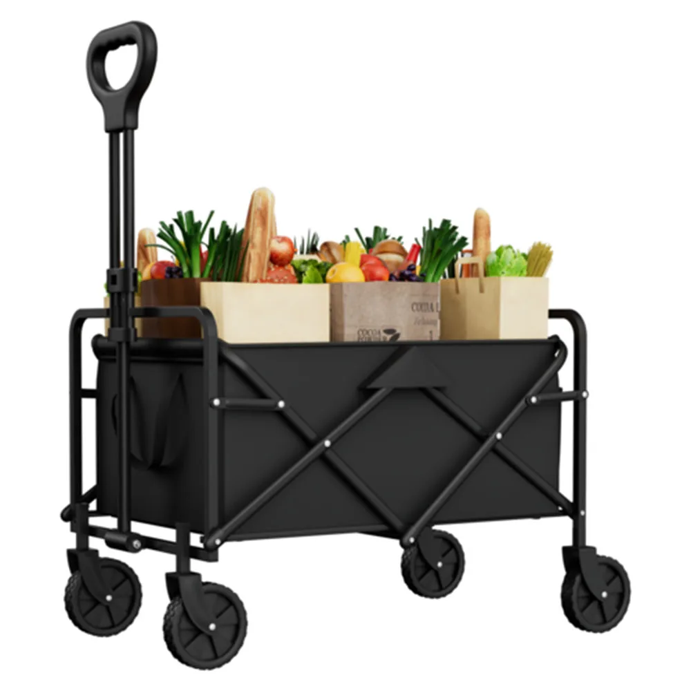 Foldable Garden Wagon Cart, Portable Outdoor Trolley for Camping, Beach & Shopping