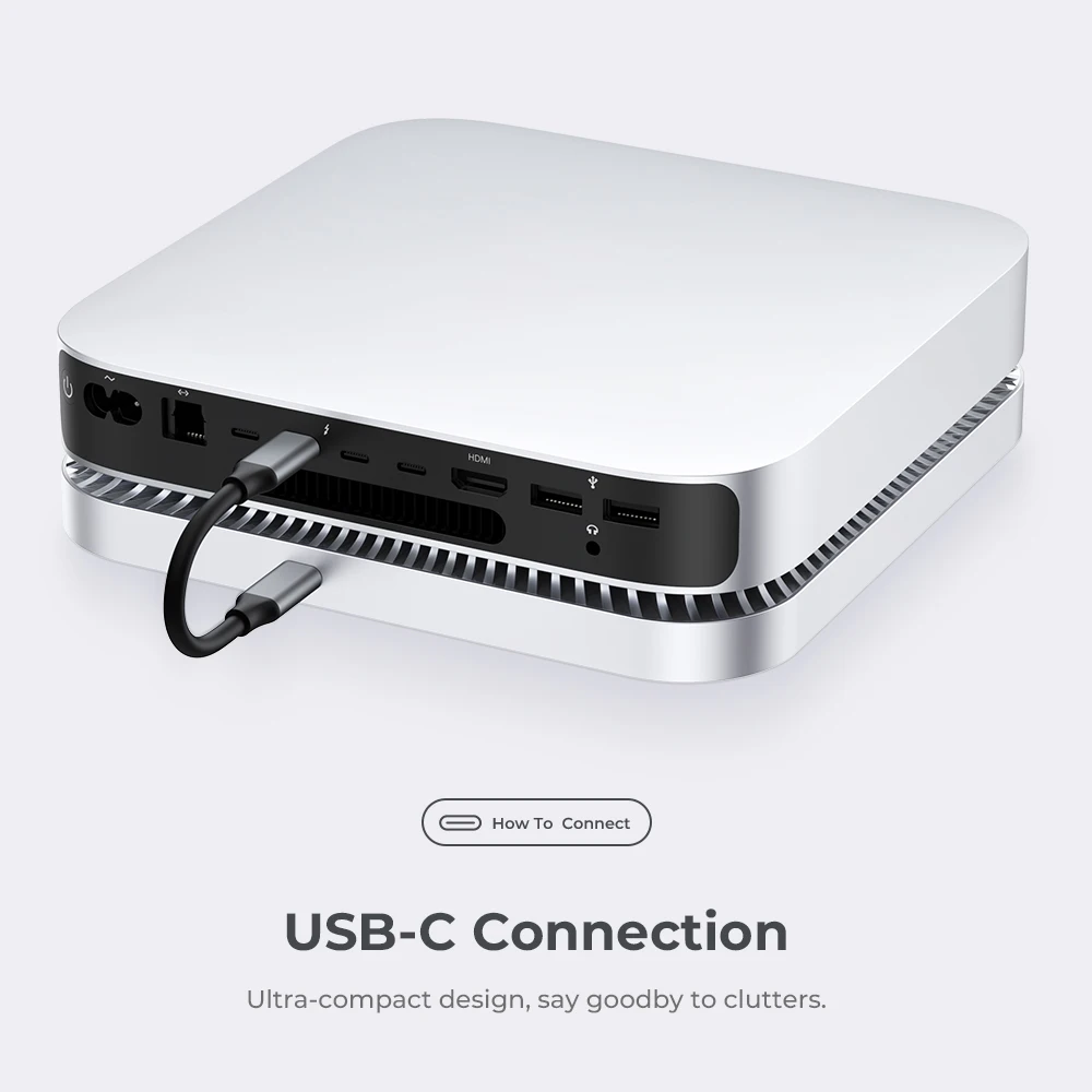 USB‑C Docking Station for Mac Mini – 7‑in‑1 Hub + SATA SSD/HDD Enclosure, SD/TF Card Reader - Image 5