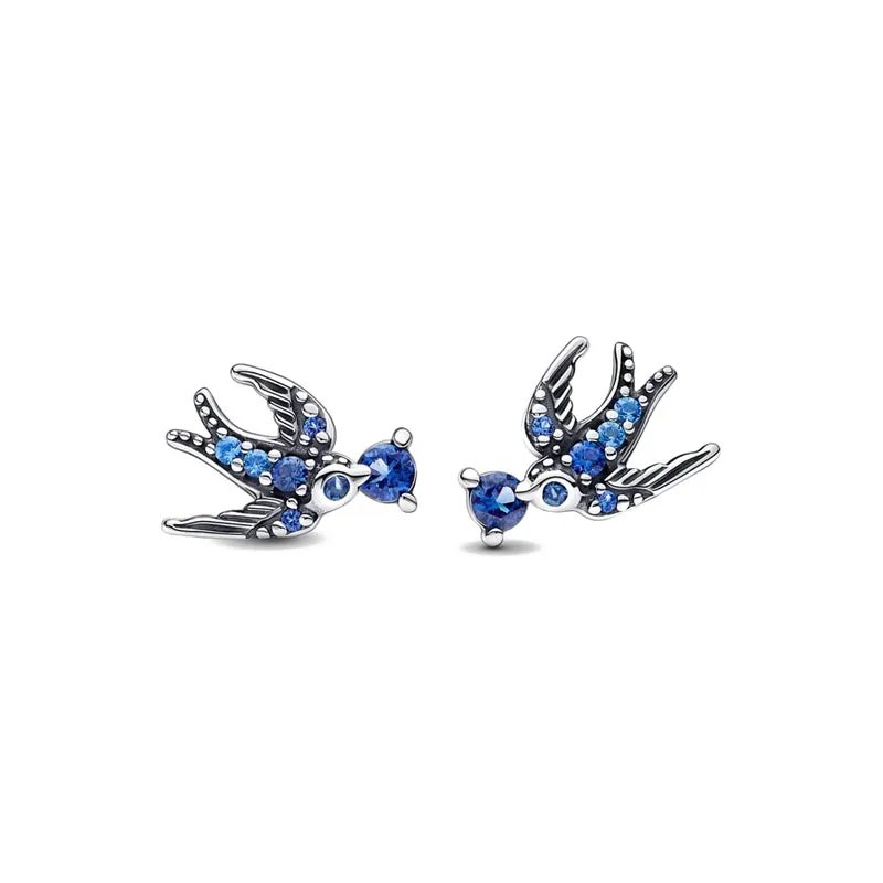 Double Hoop Sun & Moon Earrings – 925 Silver-Plated Butterfly Heart Studs - Image 36