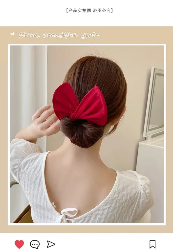 Women's Bow-Shaped Hairpin – Sweet & Lovely Hair Styling Tool for Buns & Braids - Image 5