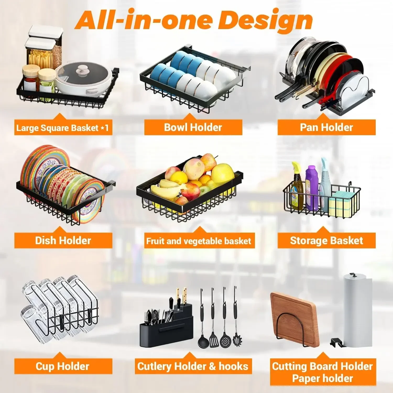 Over Sink Dish Drying Rack – Expandable Snap-On Design, Adjustable 31–39.5L x 12W x 34–38H inches - Image 6