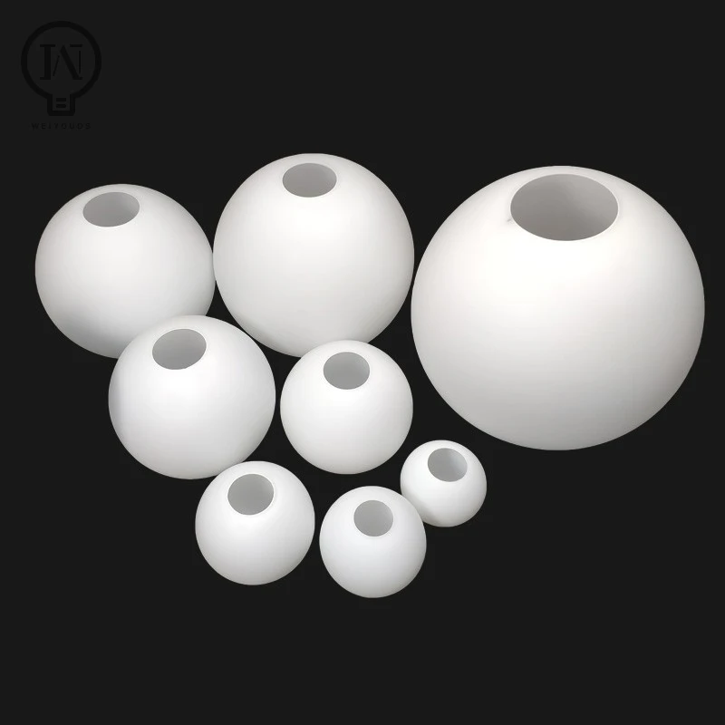 White Glass Globe Lampshade – Milky Round Light Cover in D10–D25cm Sizes - Image 2