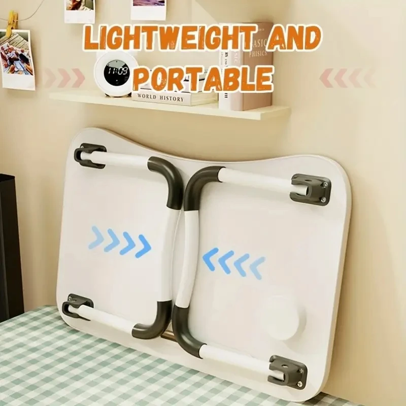 NEW 40x60cm portable folding table laptop table for office and home use with USB light, small fan, cup holder, tablet slot - Image 6