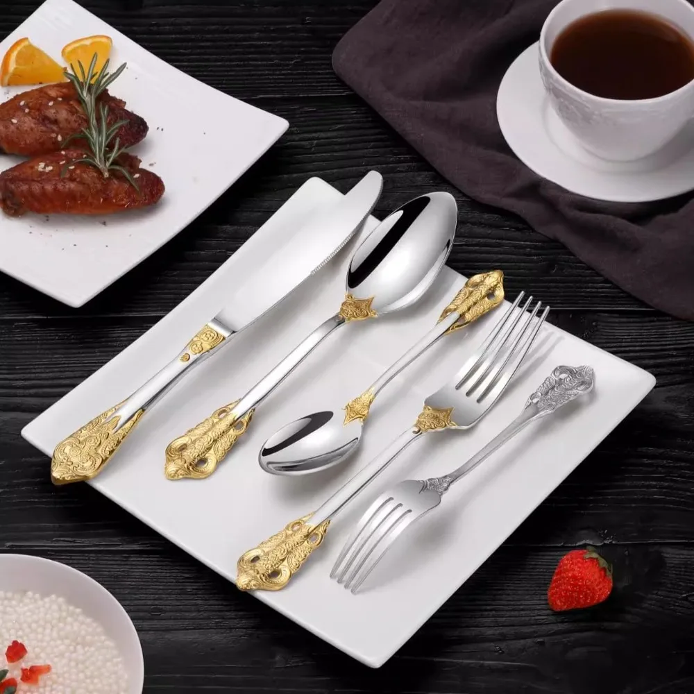 Luxury 30‑Piece Royal 304 Stainless Steel Flatware Set – Modern Silverware - Image 3