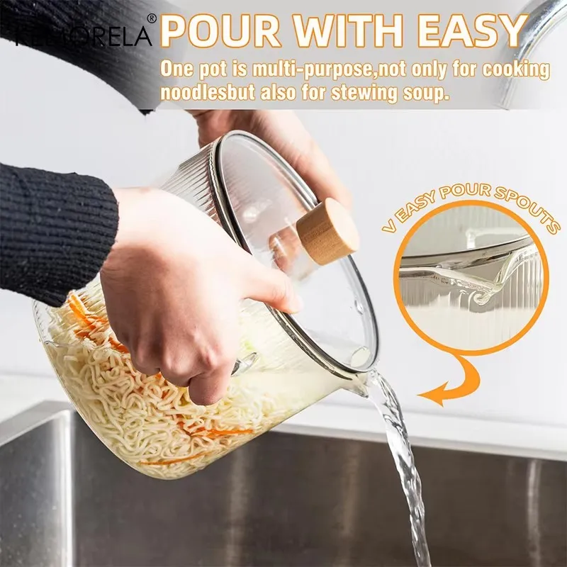 KEMORELA 2‑Piece Borosilicate Glass Saucepan Set – Heat‑Resistant 1.8 L & 2.3 L - Image 2