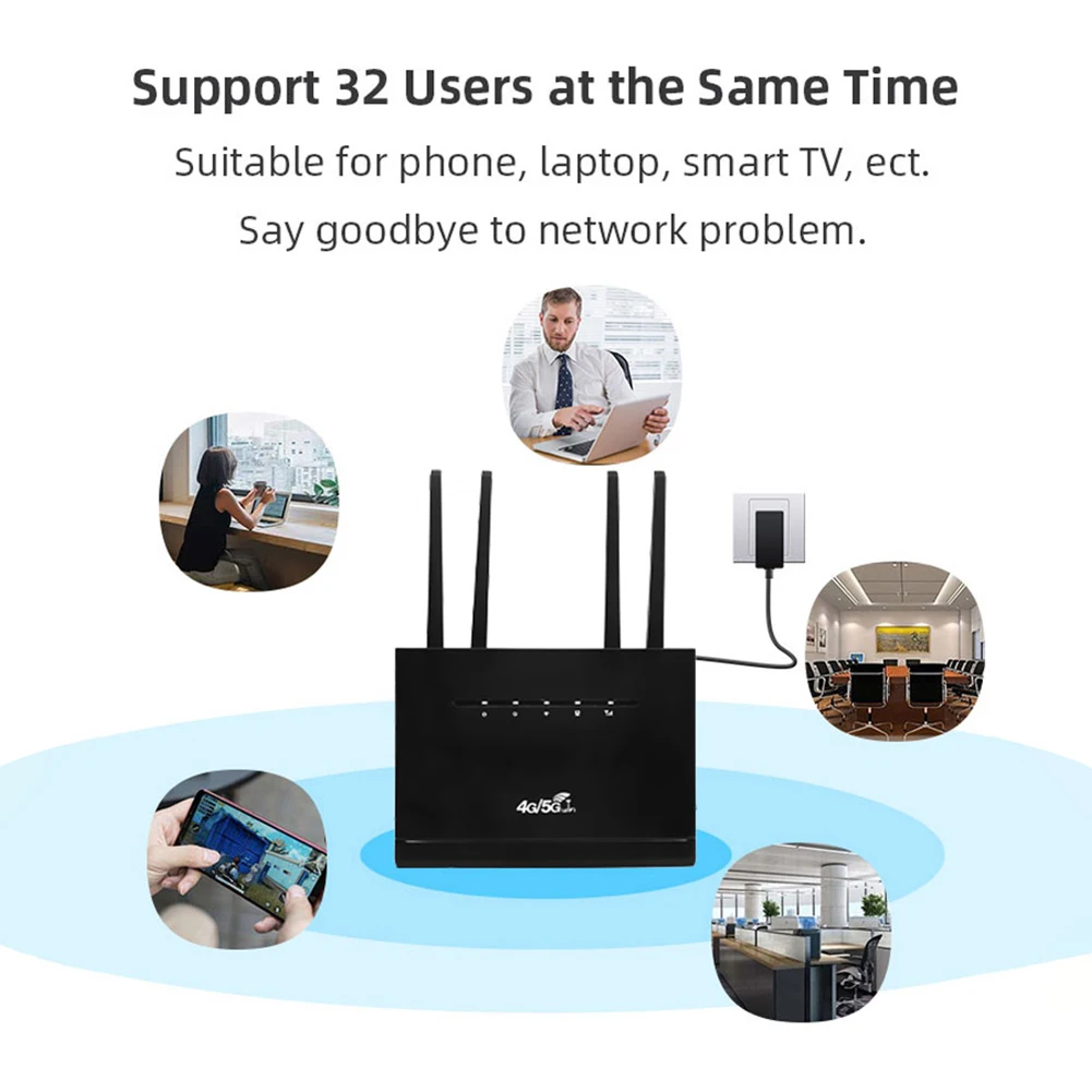 4G LTE Wireless Router 300Mbps, Modem with 4 Antennas, SIM Slot for Home - Image 4