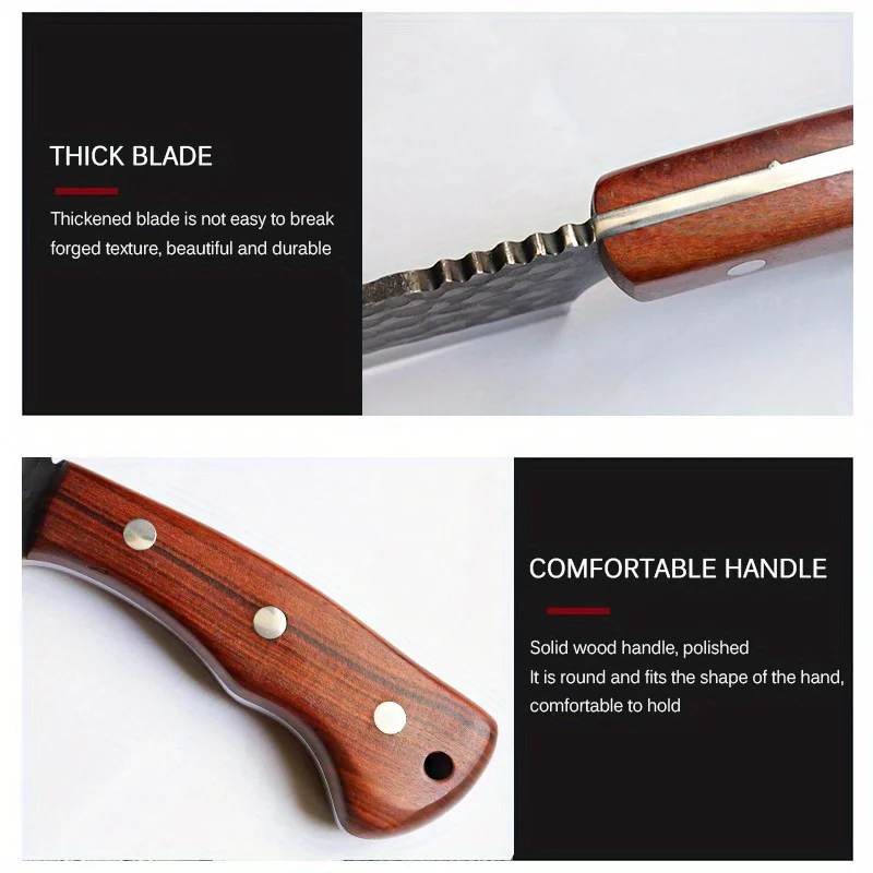 1 PC Stainless Steel Multipurpose Butcher Knife – Handmade Forged Meat Cleaver with Wooden Handle - Image 5