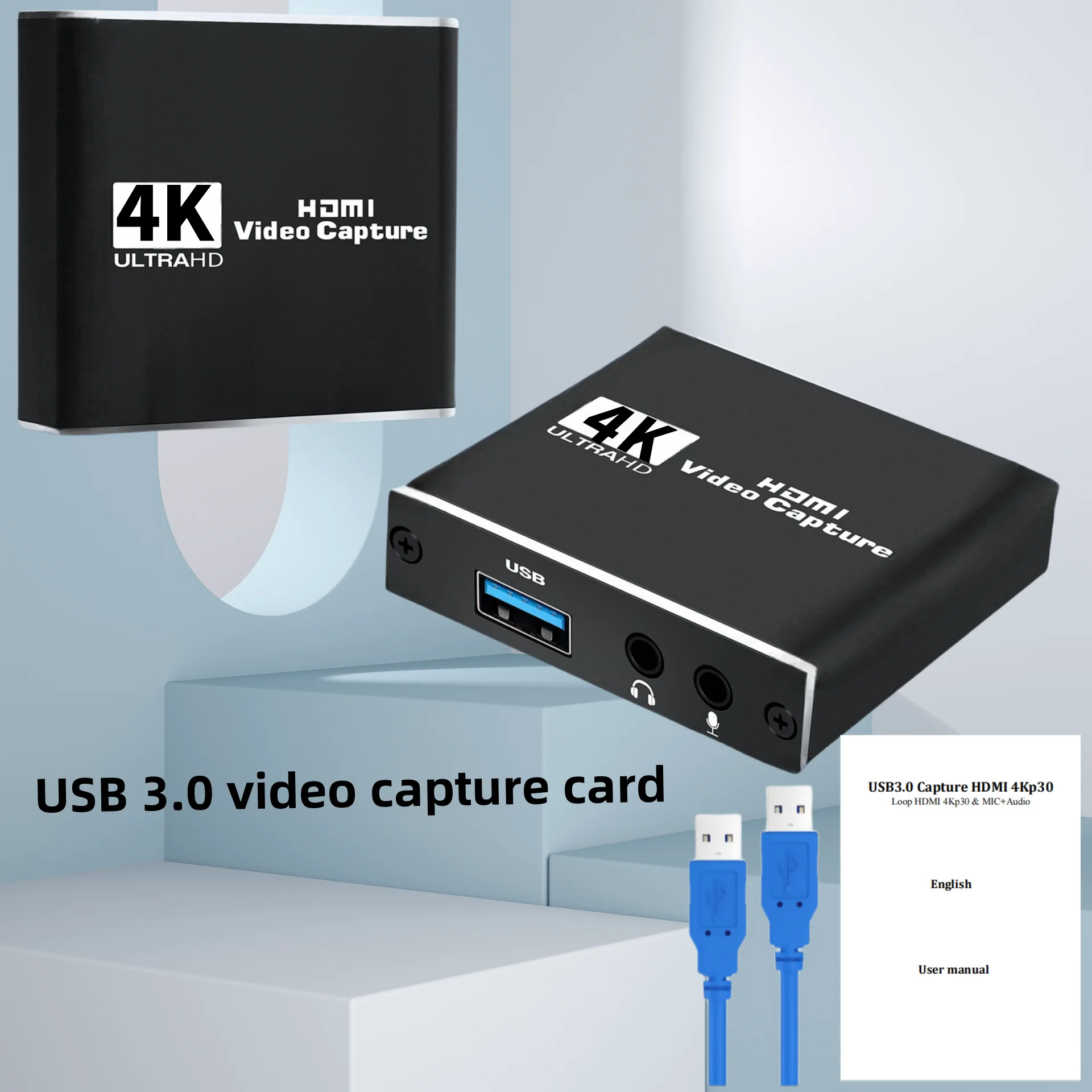 4K HDMI Capture Card, 1080p 60fps Recorder for Gaming & Live Streaming