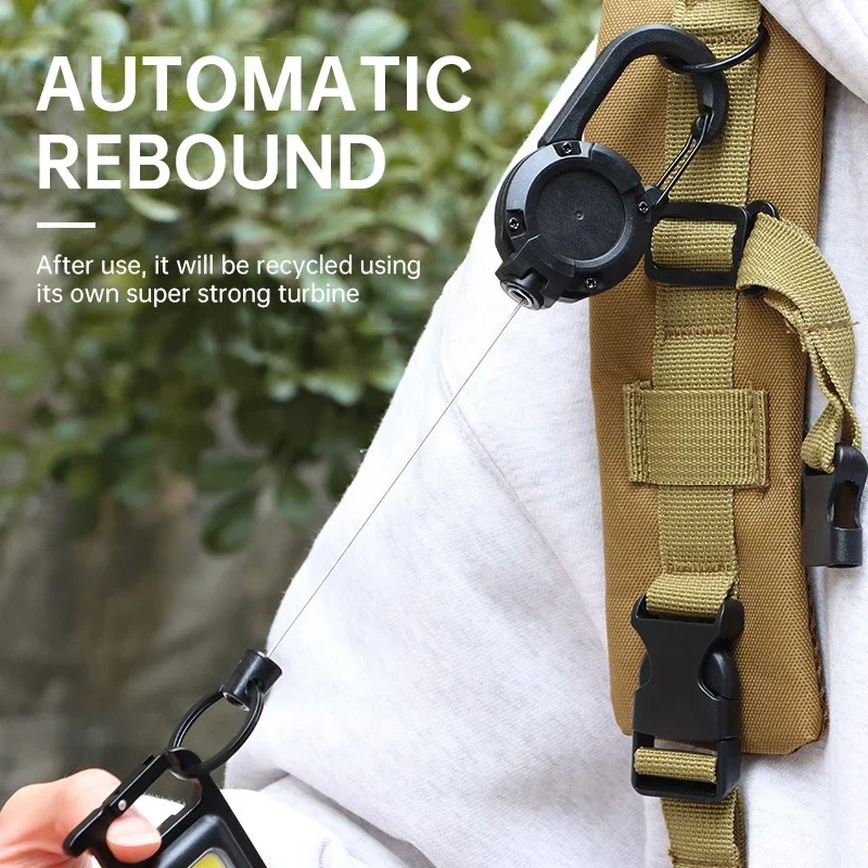1-20PCS Outdoor Retractable Metal Key Chain Mountaineering Buckle Anti-loss Anti-theft Easy Pull - Image 4