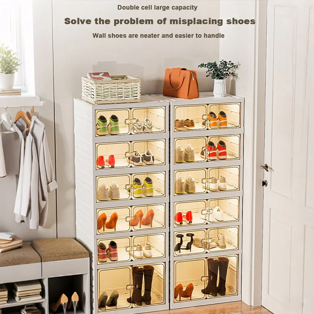 Space-Saving Foldable 6/9-Tier Stackable Shoe Rack – Narrow Entryway Organizer - Image 6