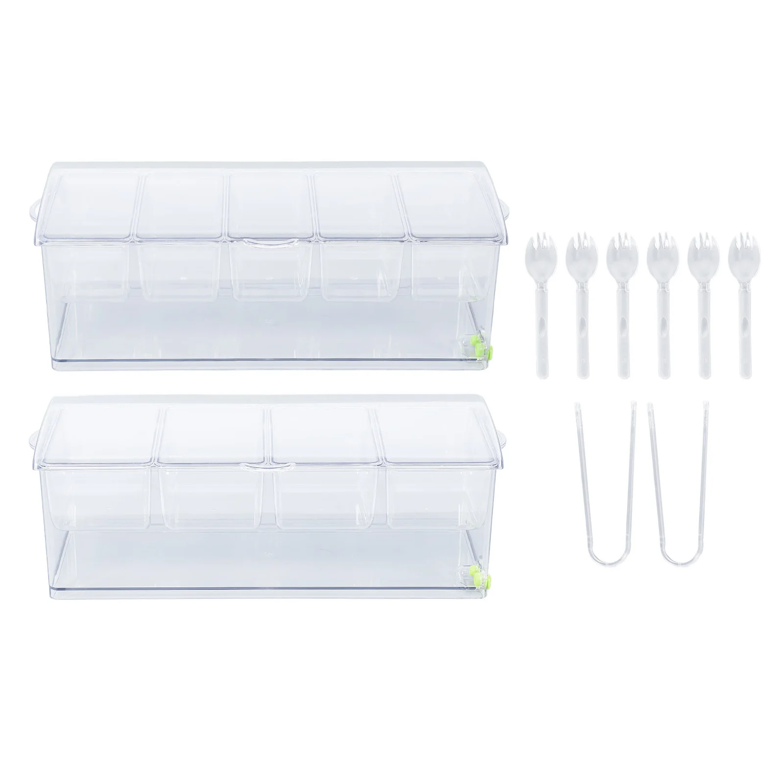 Ice Chilled Condiment Server – Multi-Functional Clear Plastic Cold Food & Sauce Storage Tray