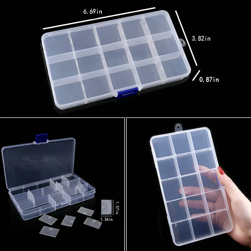 Jewelry Storage Box with Adjustable Compartments – Transparent Plastic Organizer for Beads & Small Parts - Image 9